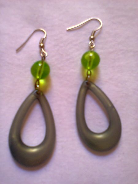 Brinco Verde Dois Tons